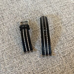 Kate Spade Black and White Scalloped Leather Apple Watch Band